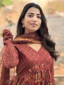 Women Viscose Printed Anarkali Kurta And Pant With Dupatta Set